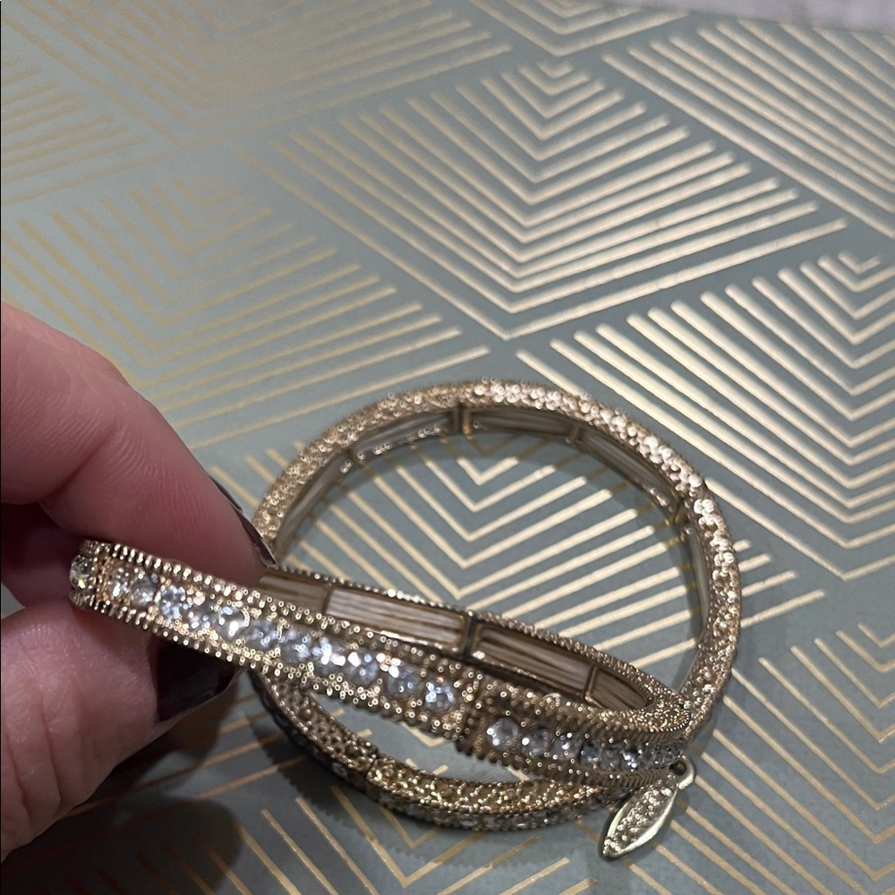Gold and Silver Rhinestone Bracelet - Picture 3 of 3